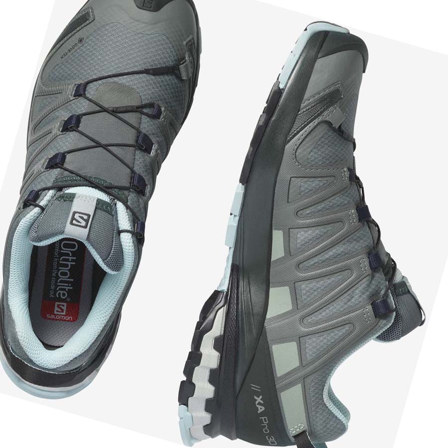 Salomon WoXA PRO 3D v8 GORE-TEX Túracipő Női Zöld | HU 2797FDN